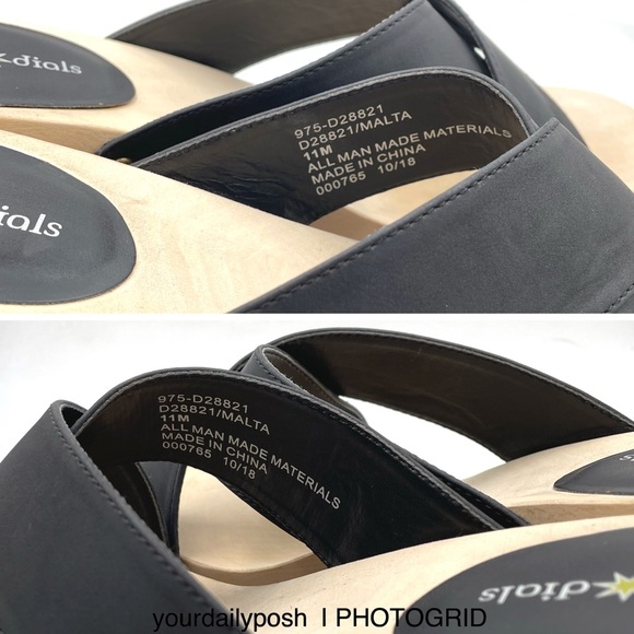 Seven Dials crisscross platform wood heeled slide sandals 11 - Picture 10 of 13